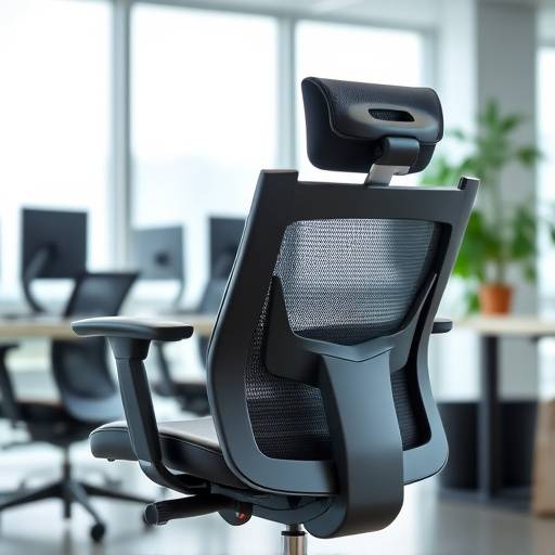 Ergonomisk kontorstol med justerbar rygg og armlener